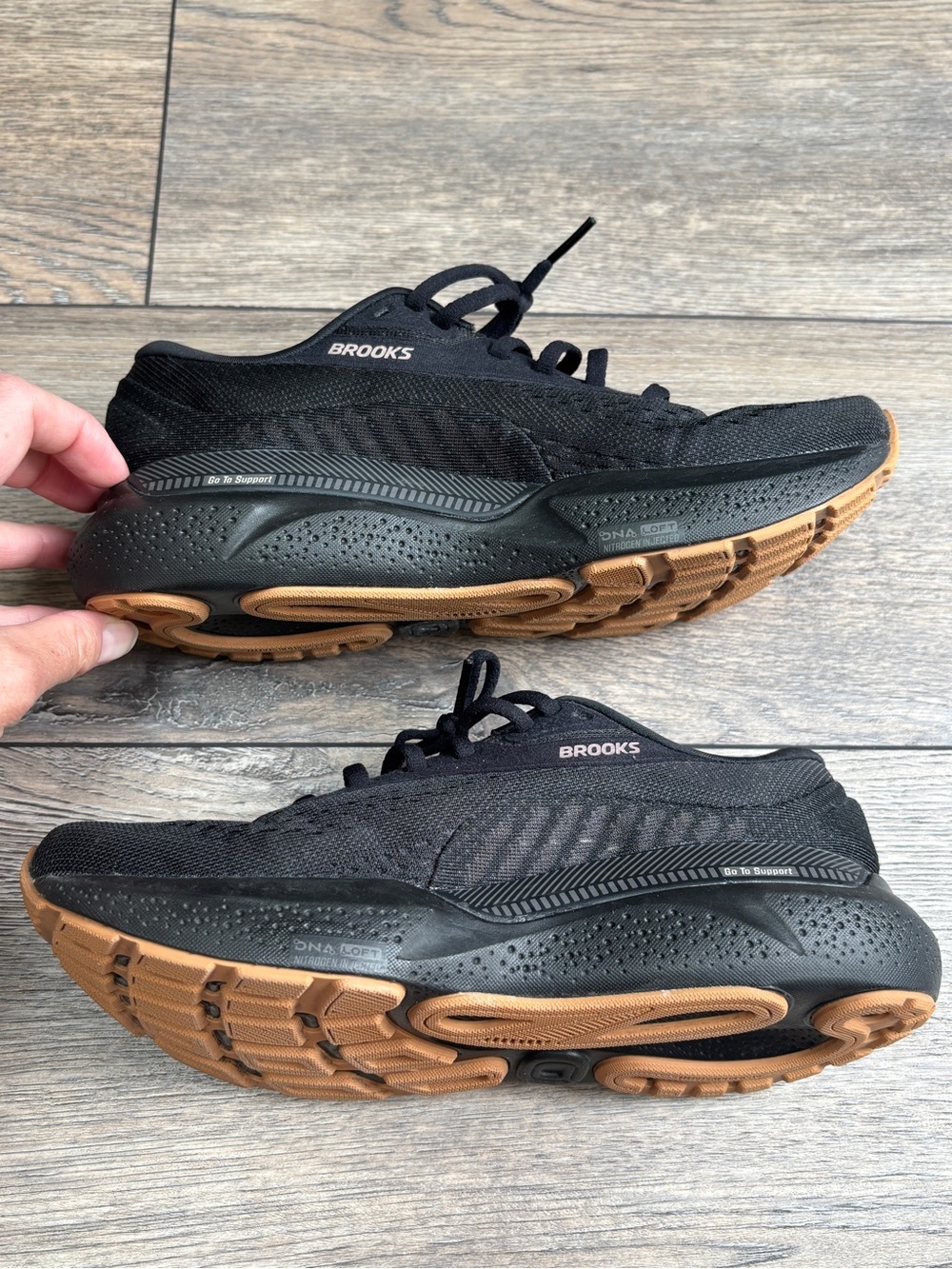 Brooks Women's Black Athletic Running Shoes with Brown Accent - Picture 7 of 10